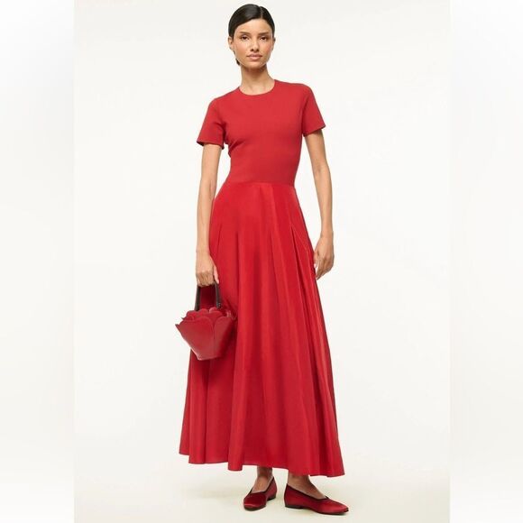 NWT STAUD HOPPER DRESS in ROUGE - Picture 3 of 16